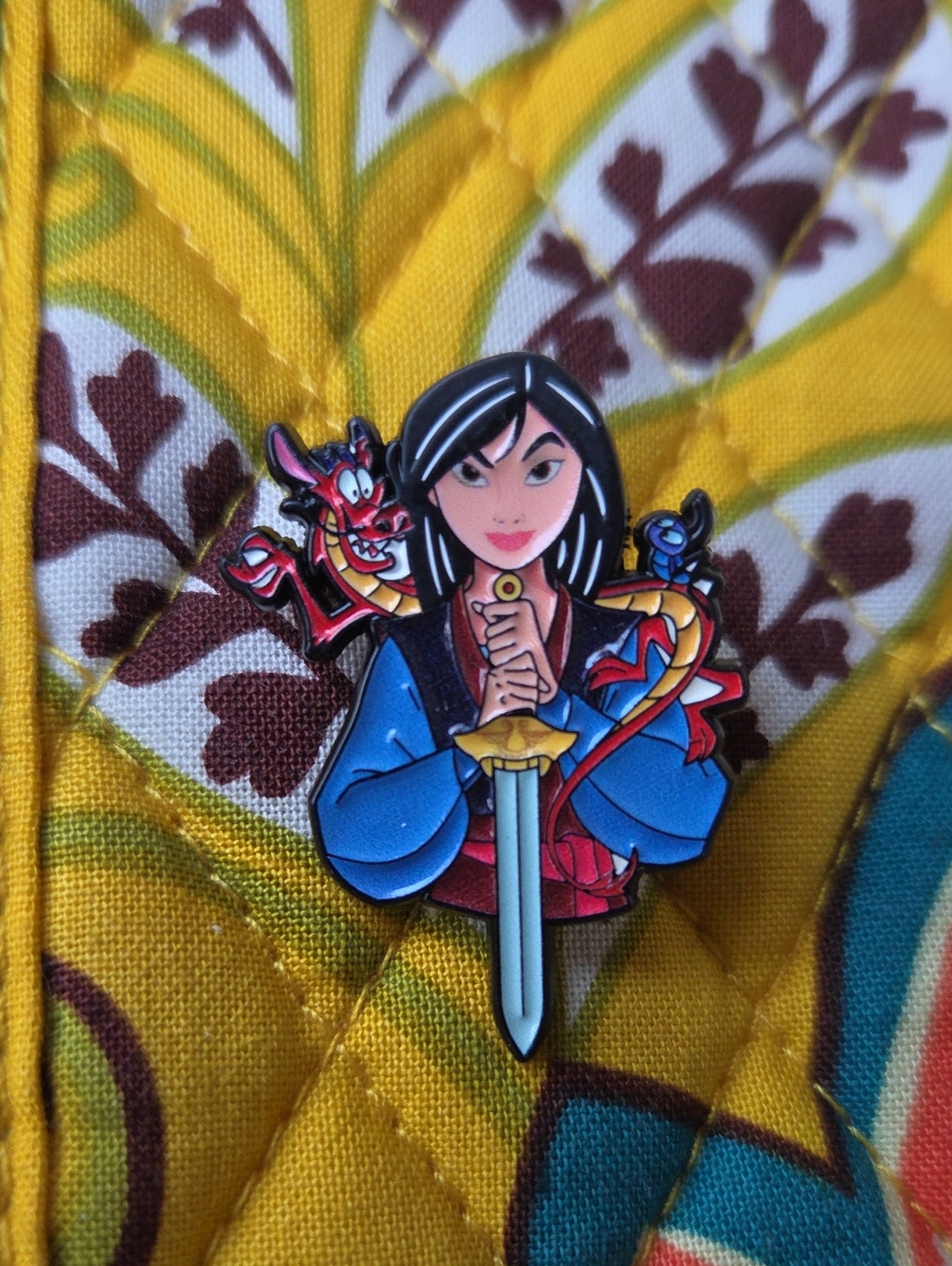 Disney Mulan Enamel Pin - Blue, Red, Yellow, Black